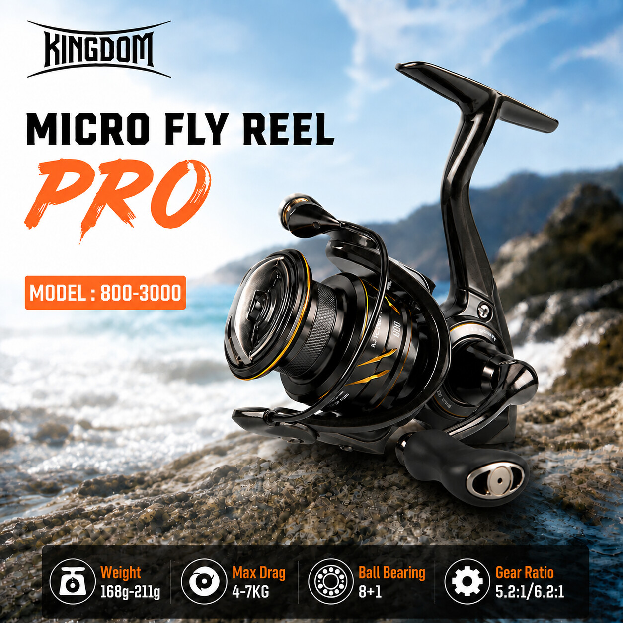 Abu Garcia Reel Max - بكرة صيد دوارة Kingdom Micro Fly